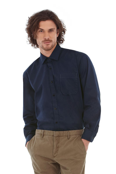 Uomo Camicia Twill Manica Lunga