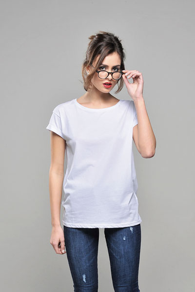 Tshirt Donna Scollo Tondo Manica Corta