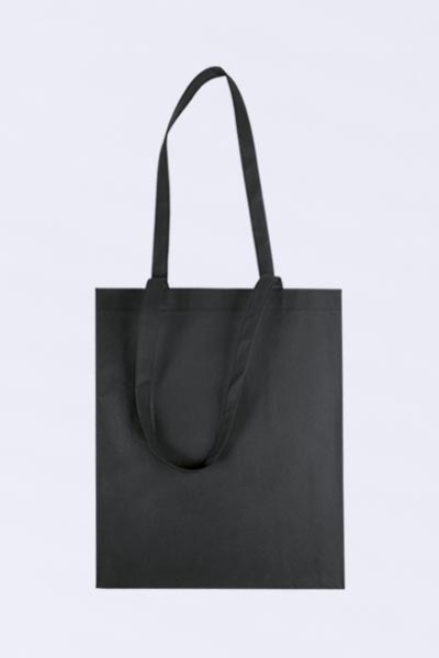 Shopping Bag Nera Manici Lunghi